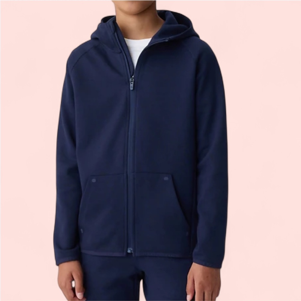 GAP Dark Blue Kids Size XL Full-Zip Hoodie Casual Sweatshirt Minimalist Boys